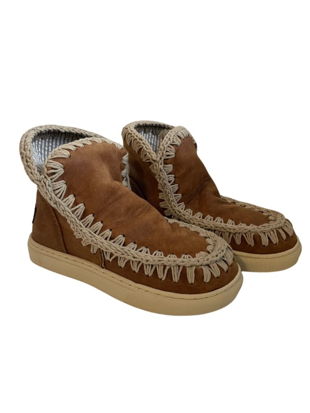 Mou Summer Eskimo Sneaker Vintage Leather Kids EU 34 US Youth size 2 Tan